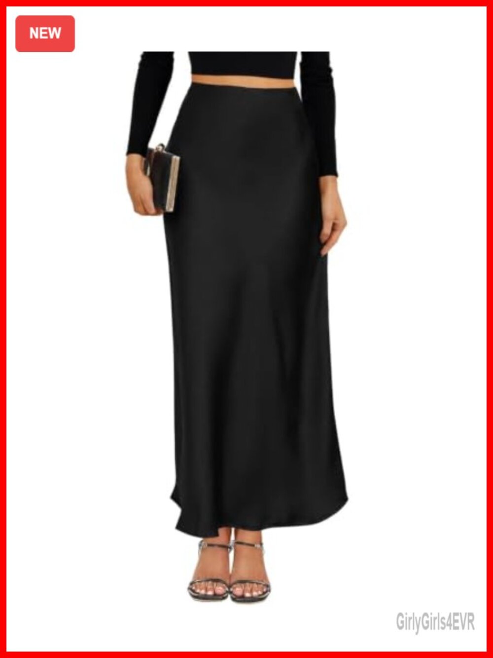 Satin High Waisted Maxi Skirt Silk Long A-Line Flowy Formal